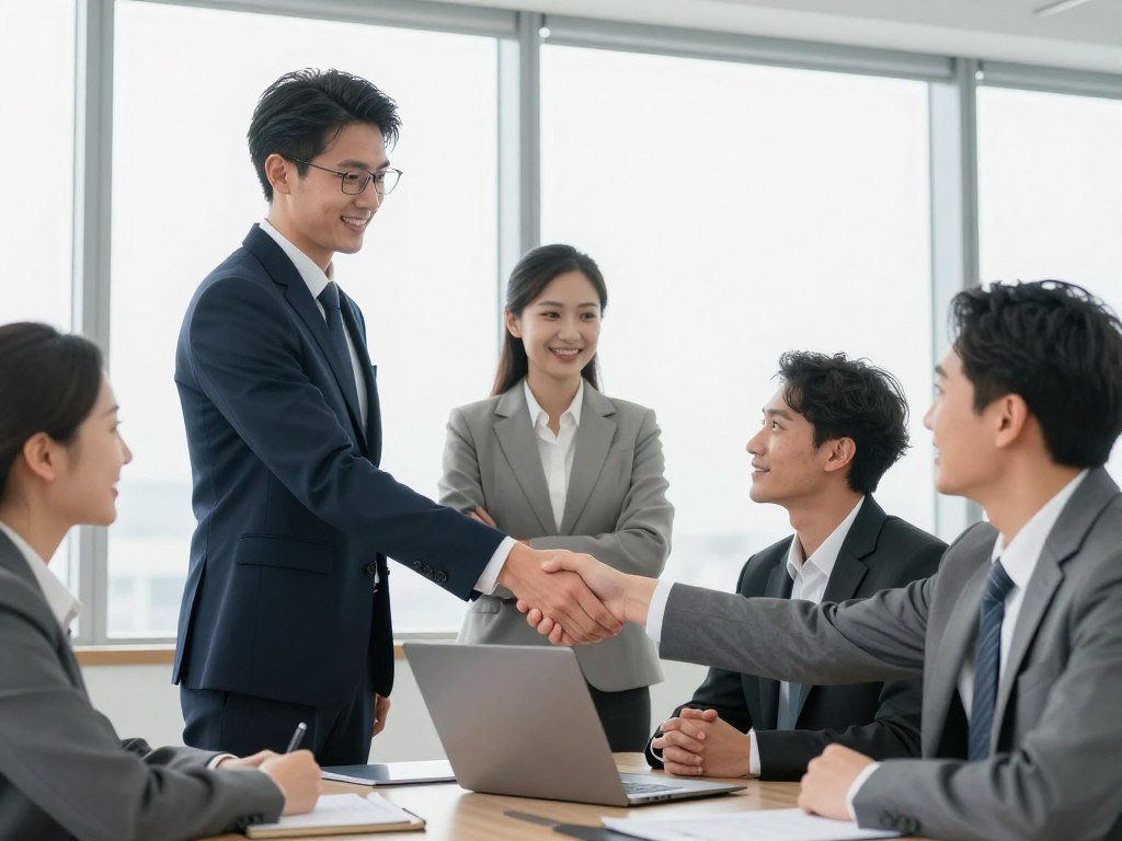 Business handshake representing MAIKONG distributor partnership opportunity Business handshake representing MAIKONG distributor partnership opportunity