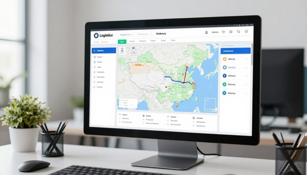 Computer screen showing shipment tracking dashboard for MAIKONG equipment order
