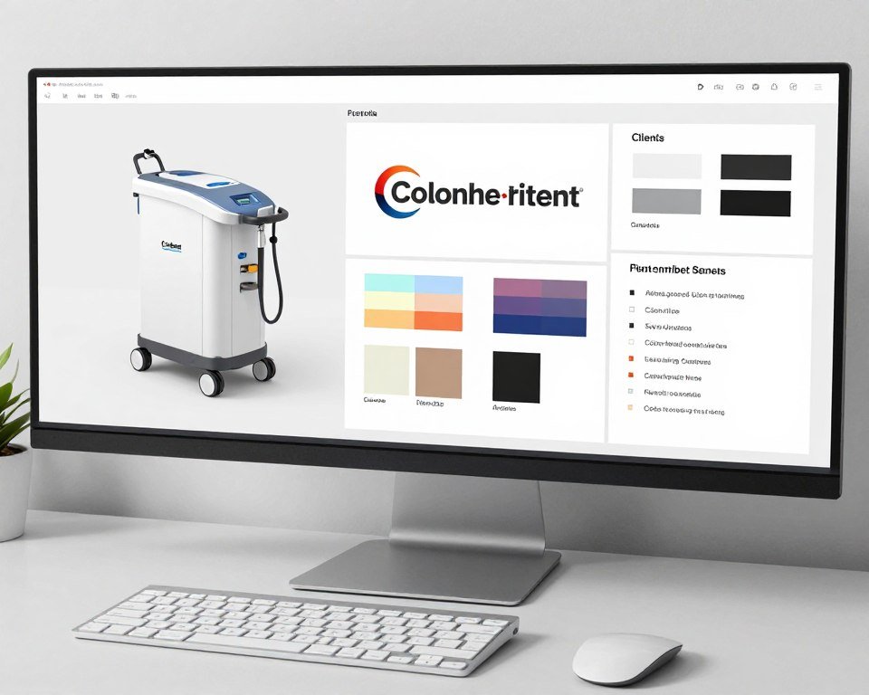 Design mockup process for custom colonic machine branding