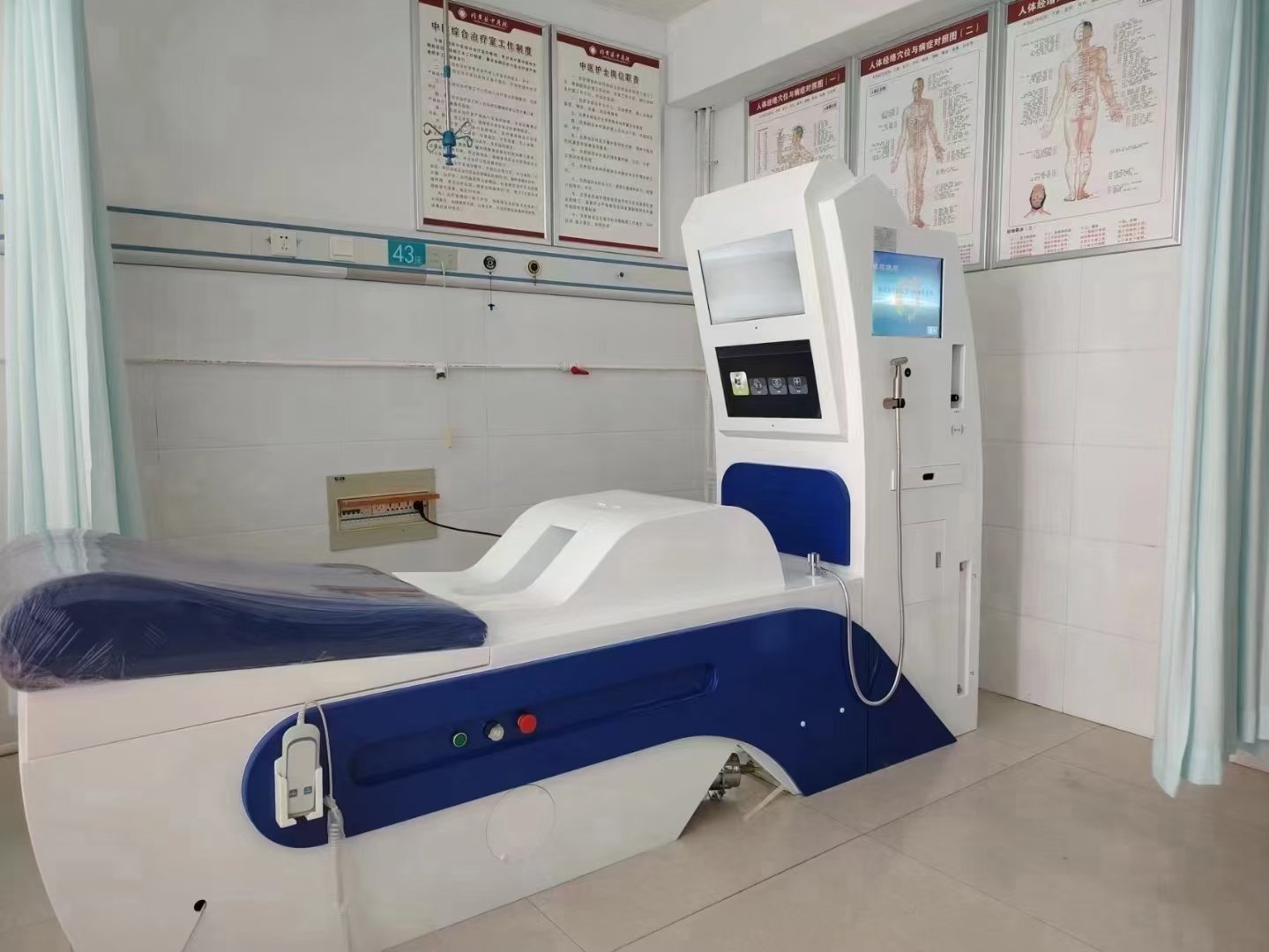 modern wellness clinic interior with professional natural colon cleanse at home equipment setup