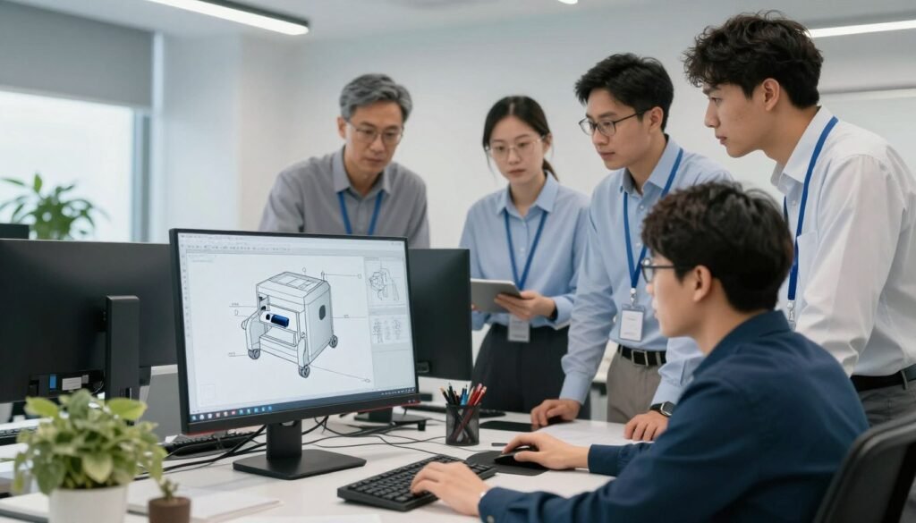 MAIKONG engineering team working on custom colonic machine design