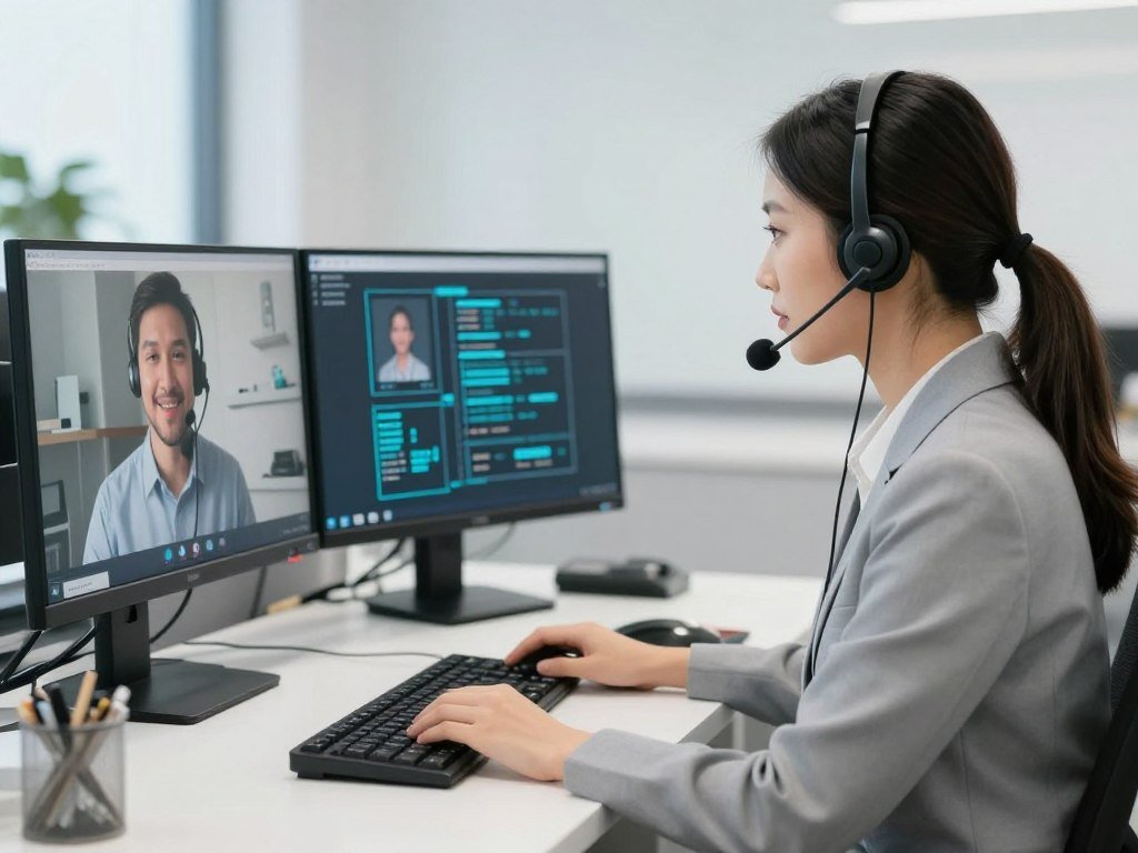 MAIKONG technical support team providing remote assistance via video call