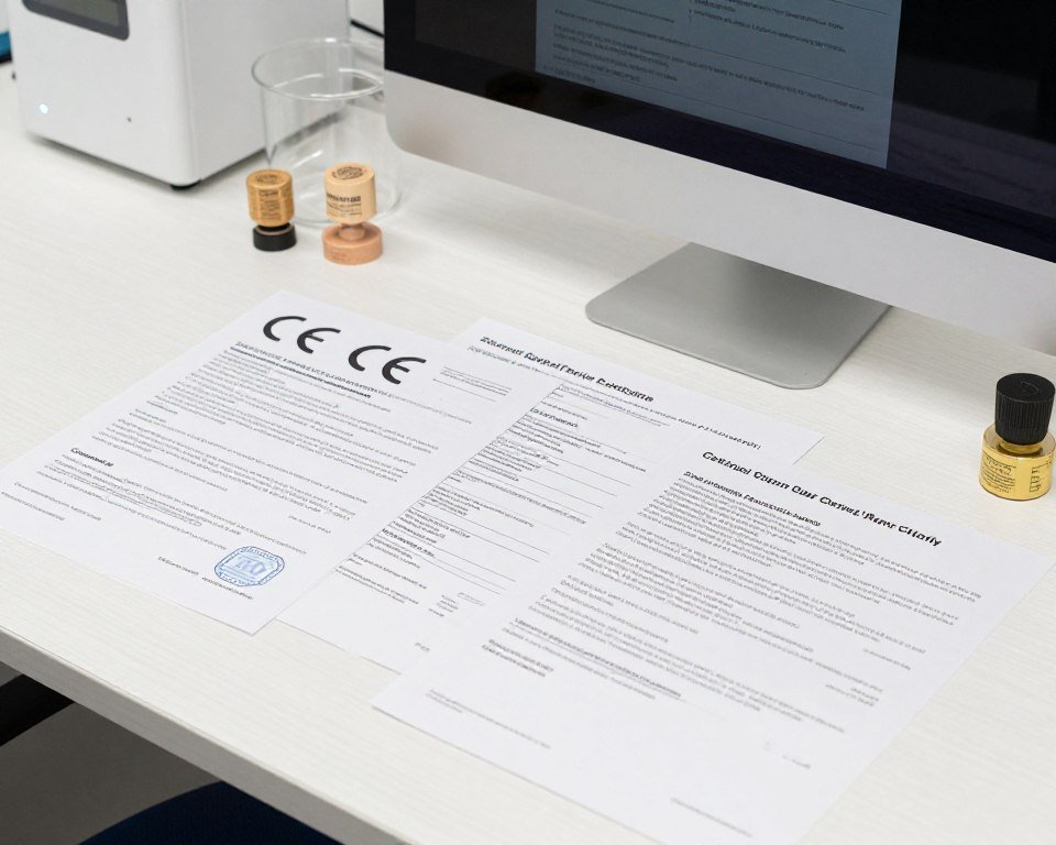 Medical device certification documents and quality compliance paperwork