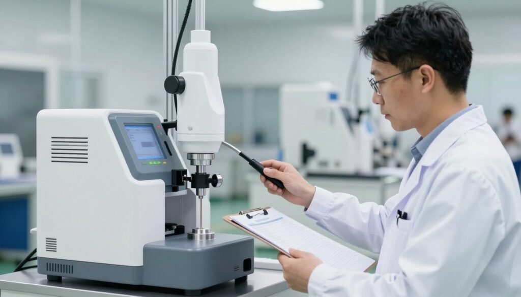 Quality control inspection of colonic machines on production line