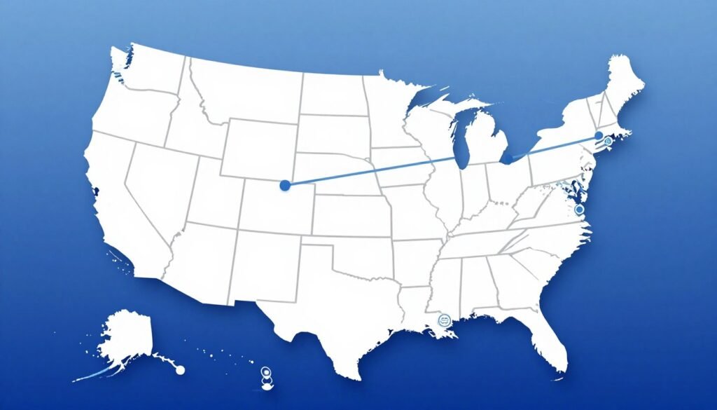 USA distribution network map showing partnership locations