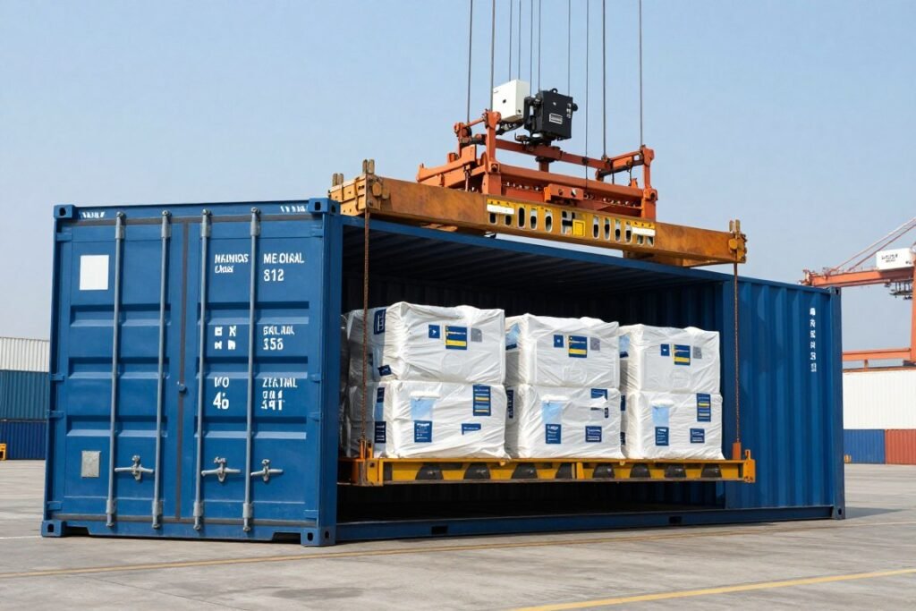 international shipping container with medical equipment