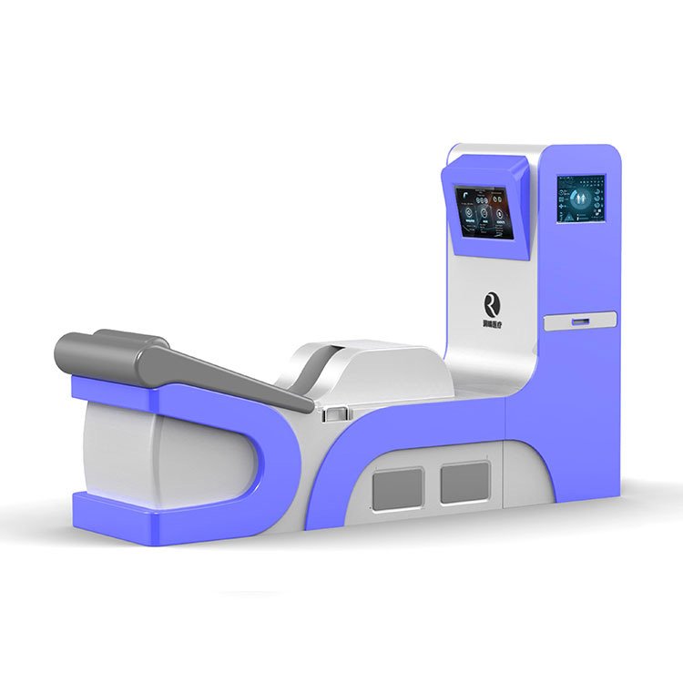 Professional maintaining colonic machine showing filter replacement