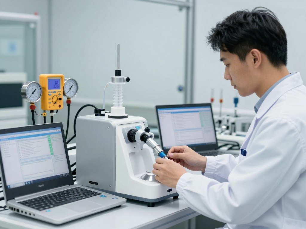 quality control testing station for colonic machines