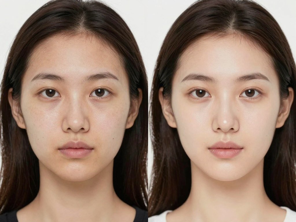 Before and after skin improvement from colon hydrotherapy treatment
