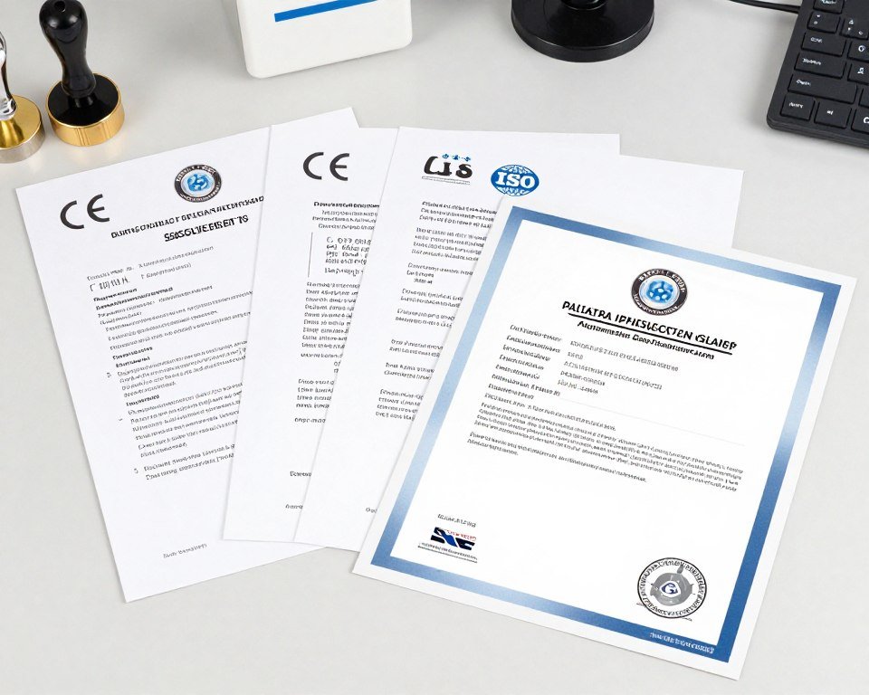 CE and ISO certification documents for medical equipment