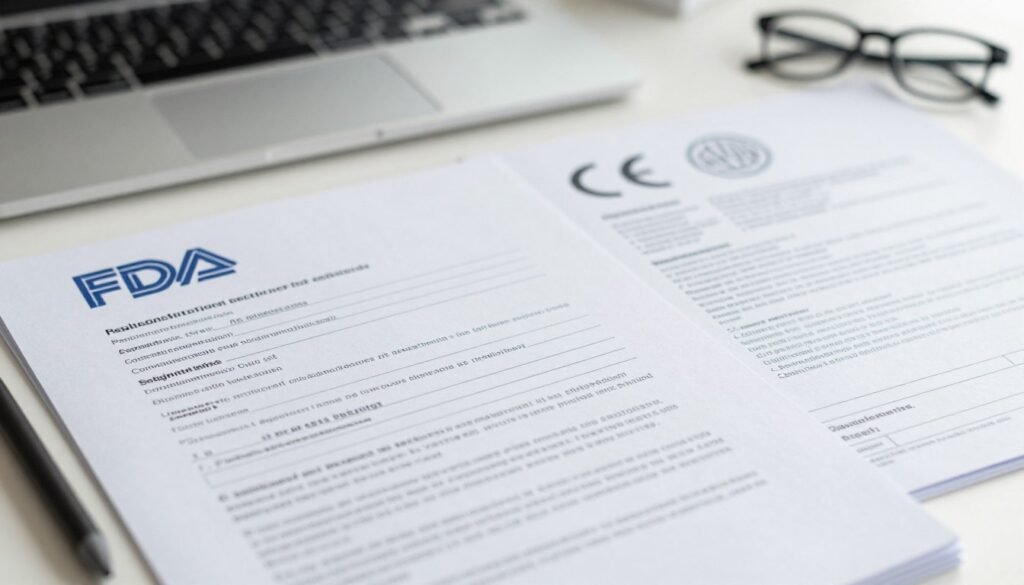 FDA registration certificate and medical device compliance documentation