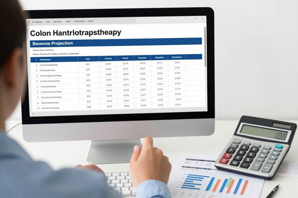 Financial analysis showing colonic machine for sale cost factors and revenue projections Financial analysis showing colonic machine for sale cost factors and revenue projections