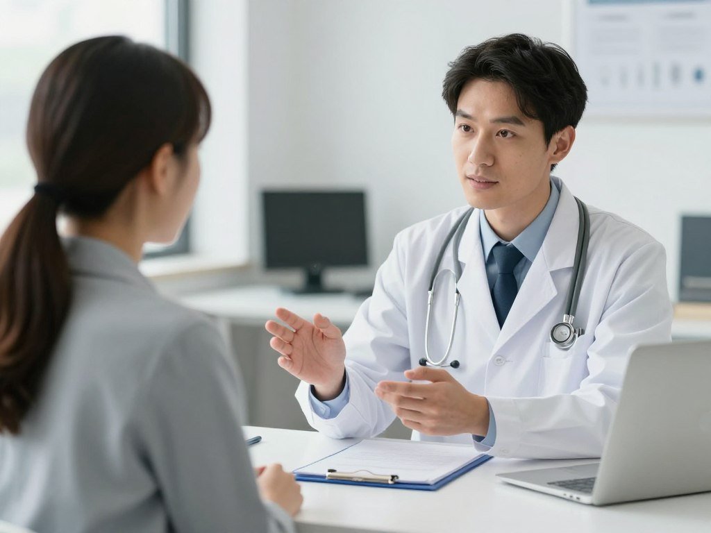 Healthcare professional consulting patient about colon cleanse safety