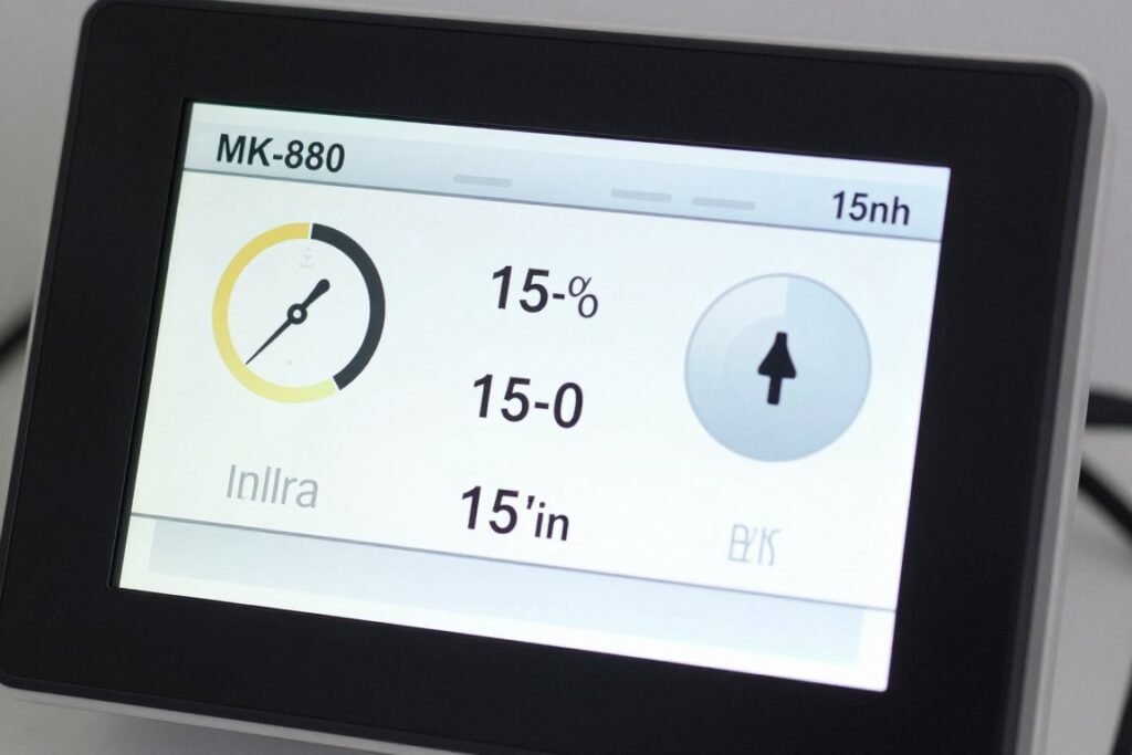MAIKONG MK-880 touchscreen control interface showing treatment parameters