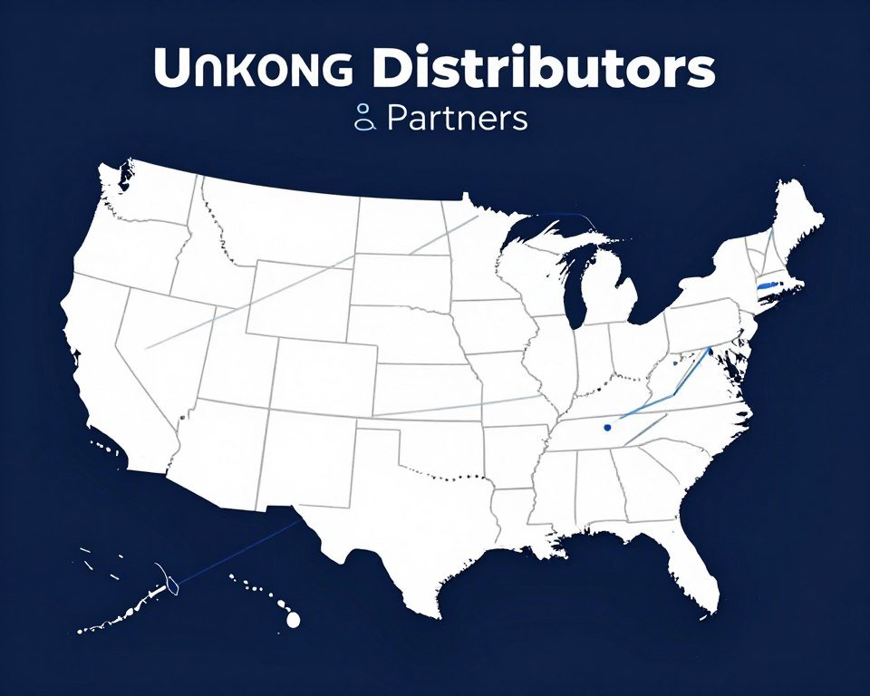 Map showing MAIKONG distribution network and partnership locations across United States
