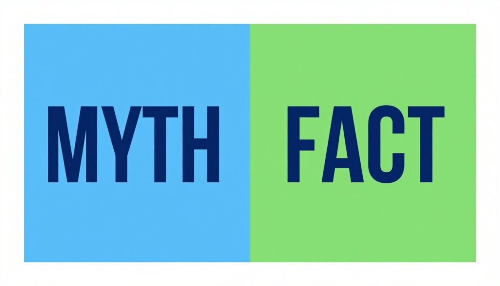 Myth versus fact concept illustration Myth versus fact concept illustration