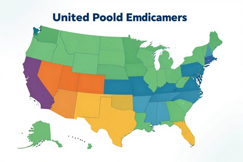US map showing regional pricing zones for colon hydrotherapy services