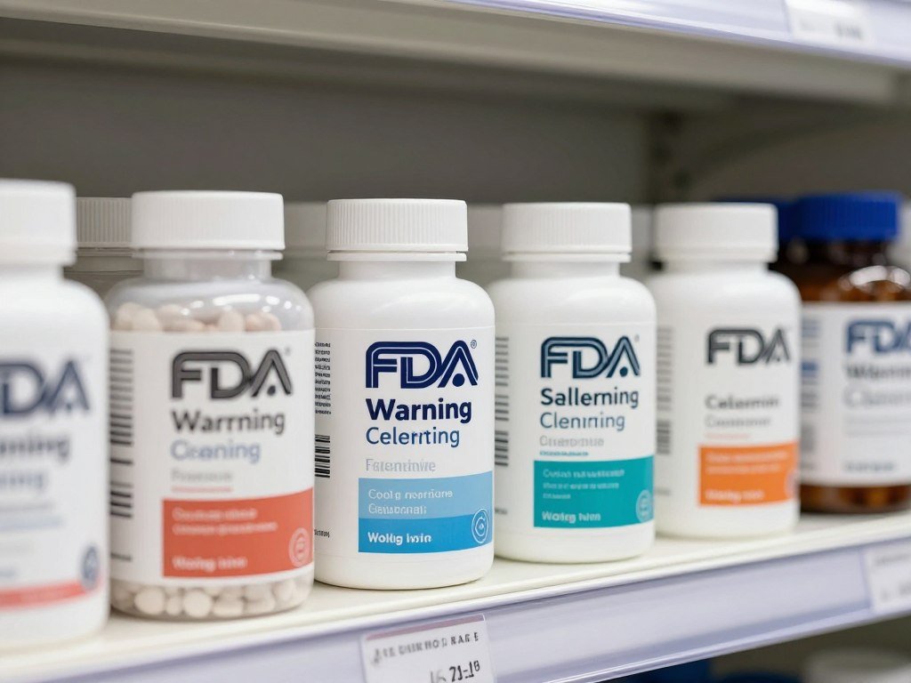 Various colon cleanse supplement bottles with warning labels