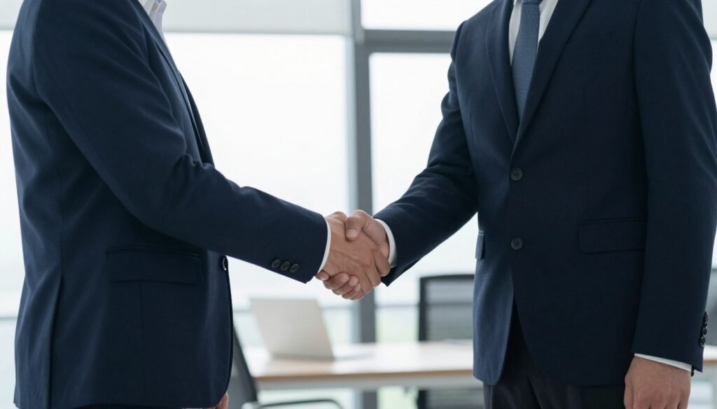 business partnership handshake representing distribution opportunity