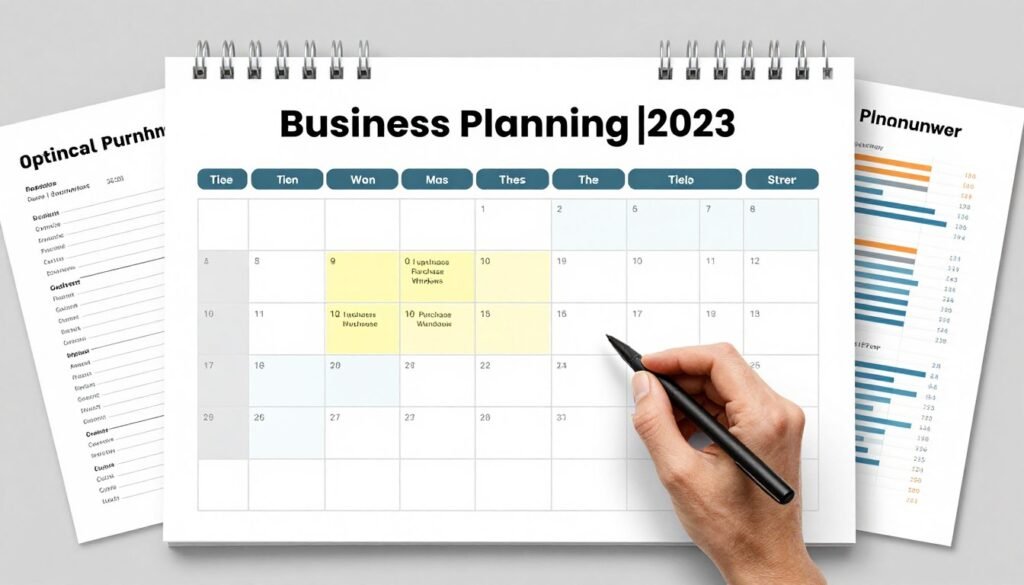 calendar showing optimal timing for equipment purchase