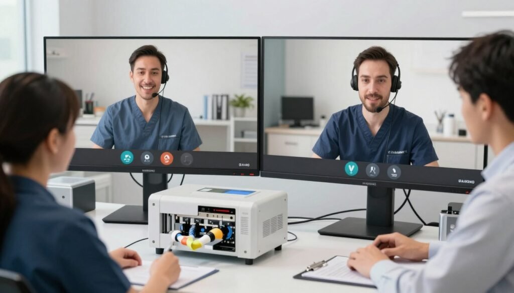 colonic machine price technical support showing remote assistance and parts availability