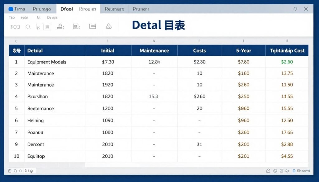 cost analysis spreadsheet for colonic equipment procurement