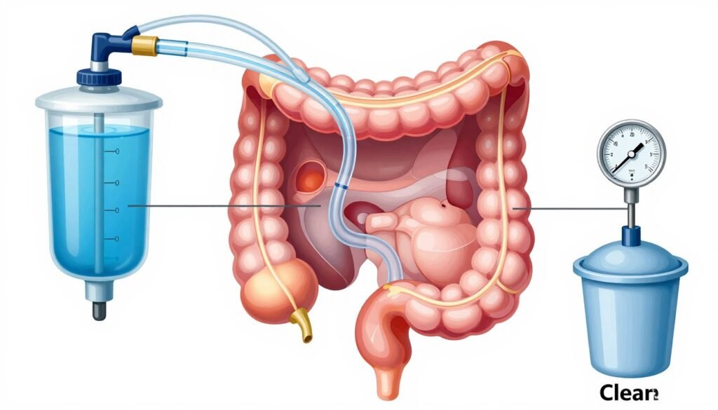 diagram showing colon hydrotherapy process and equipment components diagram showing colon hydrotherapy process and equipment components