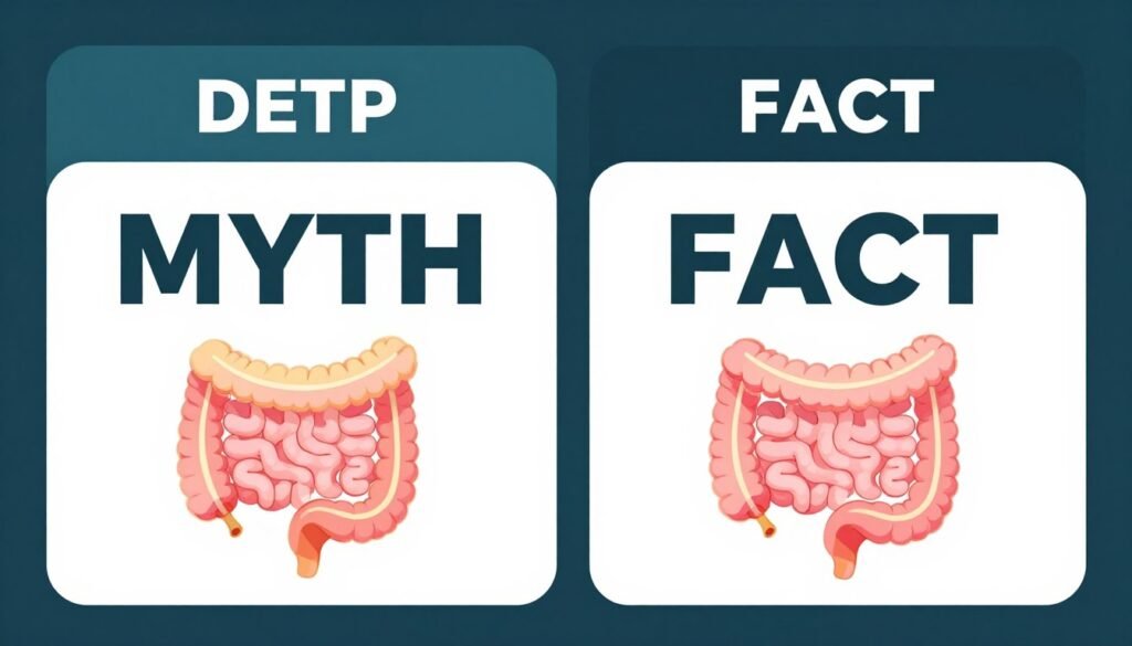fact versus myth concept with colon health information
