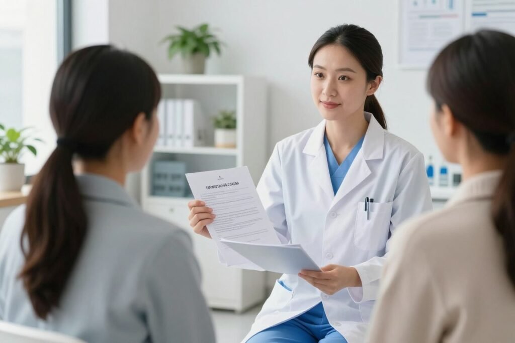 health professional presenting safe alternatives to supplements