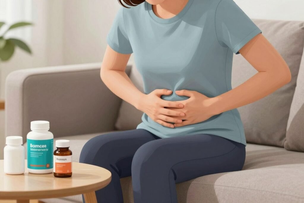 person experiencing digestive discomfort from colon cleanse pills