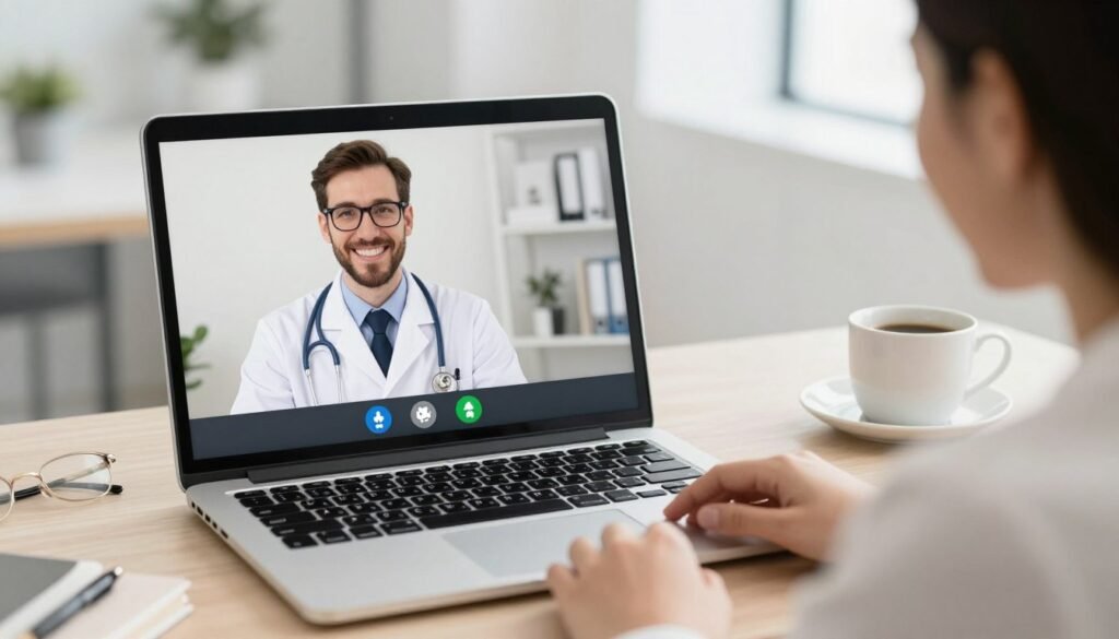 professional consultation call discussing colonic machine purchase