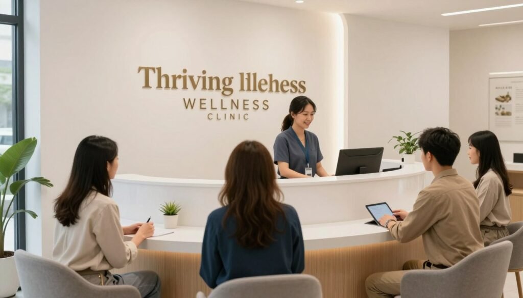 successful wellness clinic with happy clients