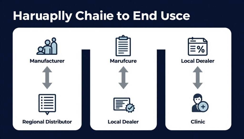 supply chain diagram showing distribution markup layers