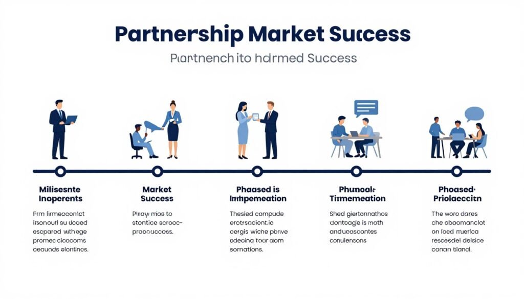 Business planning roadmap with timeline milestones