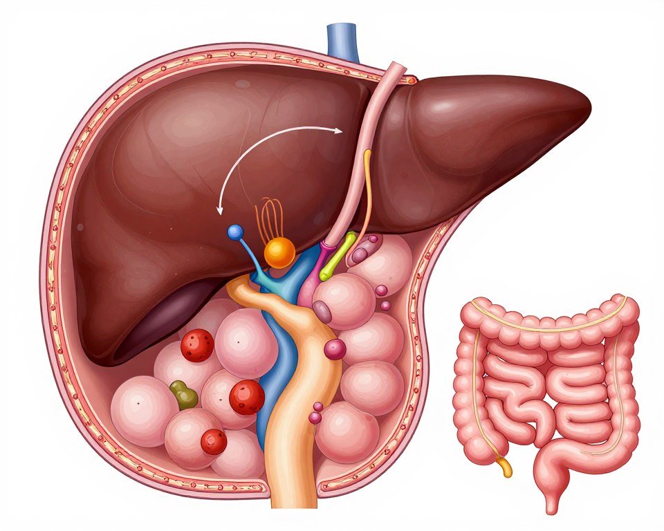 Cellular diagram showing toxin storage in tissues versus intestinal elimination