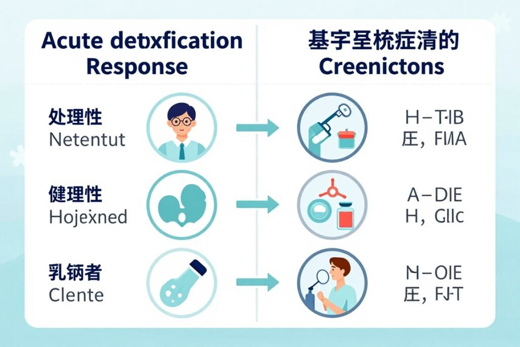 Comparison chart showing acute vs systematic detoxification methods