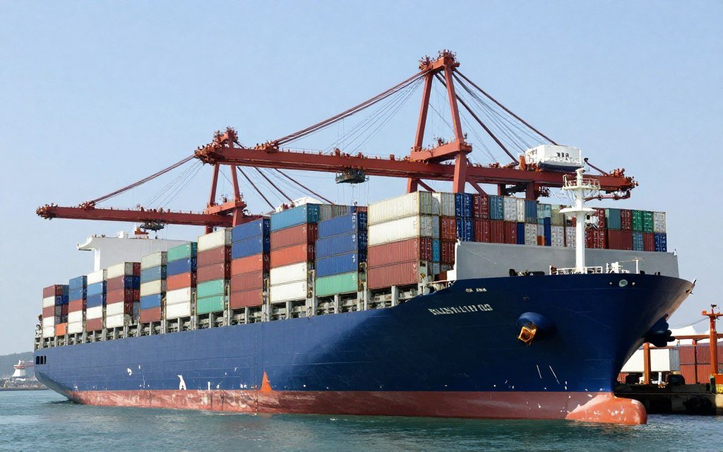 Container ship for international shipping