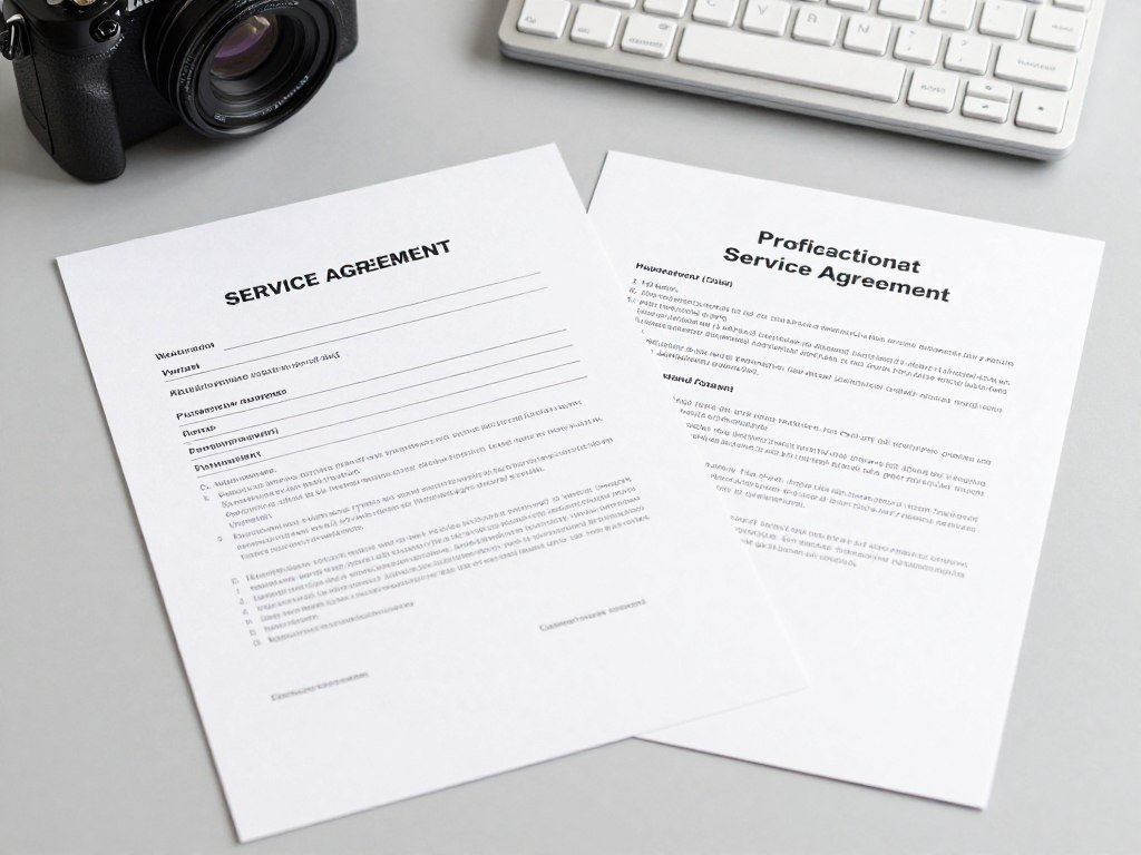 Detailed warranty documentation and service agreement papers for medical equipment
