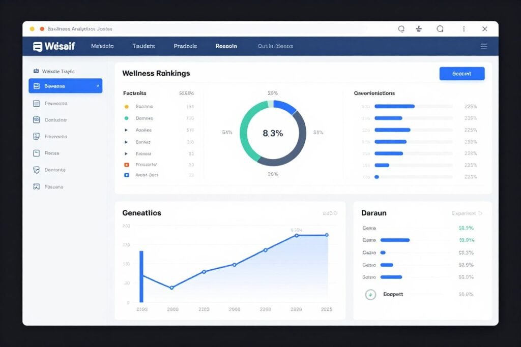 Digital marketing strategy dashboard for wellness equipment distribution