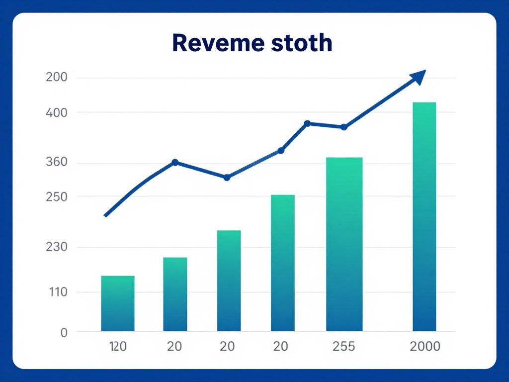 Financial chart showing colonic machine ROI projections and revenue growth over time