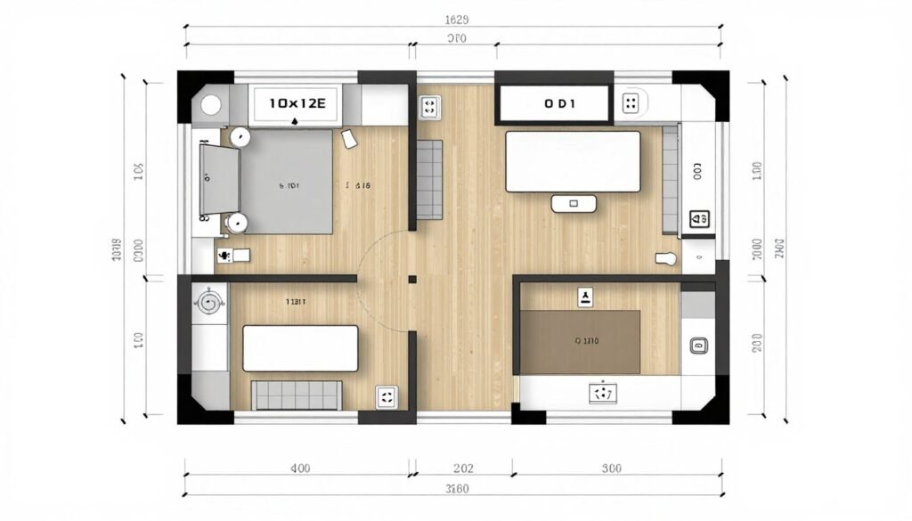 Layout diagram for colon hydrotherapy treatment room with equipment placement