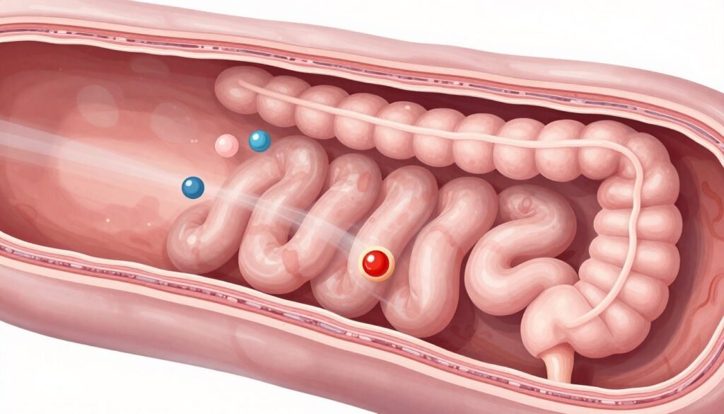 Medical research showing intestinal response to irritants
