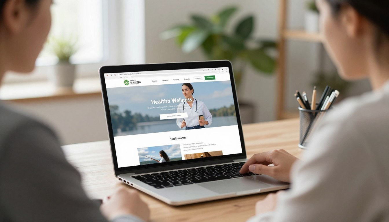 Person researching natural colon cleanse methods on laptop at home