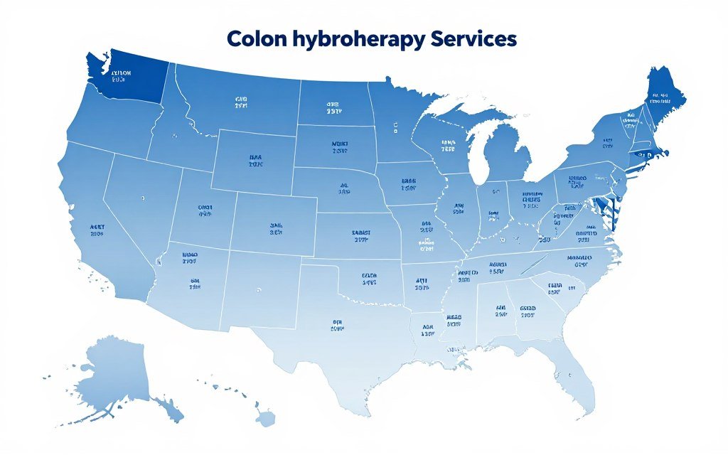 United States map showing colon hydrotherapy market penetration by region