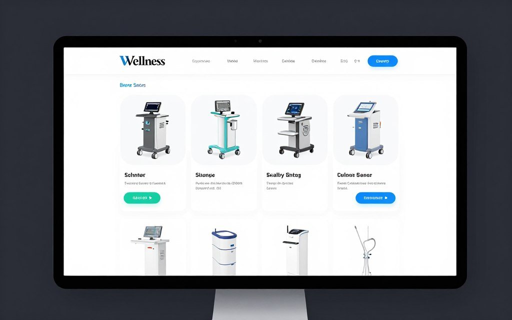 Website development showing product catalog pages