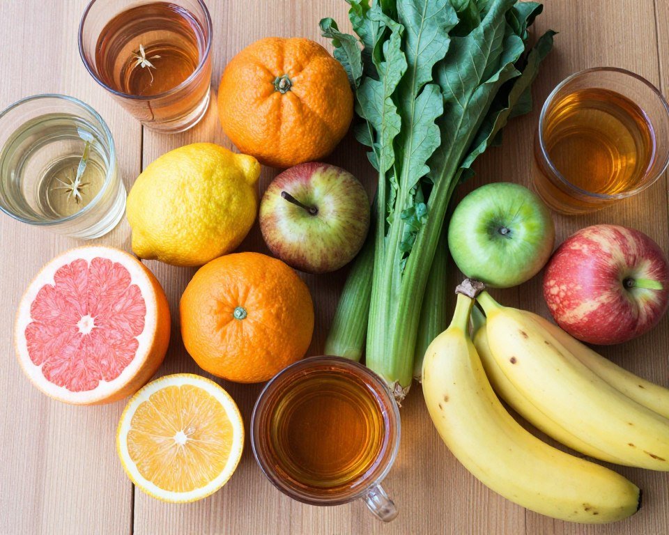 natural ingredients for colon cleanse including fruits and water